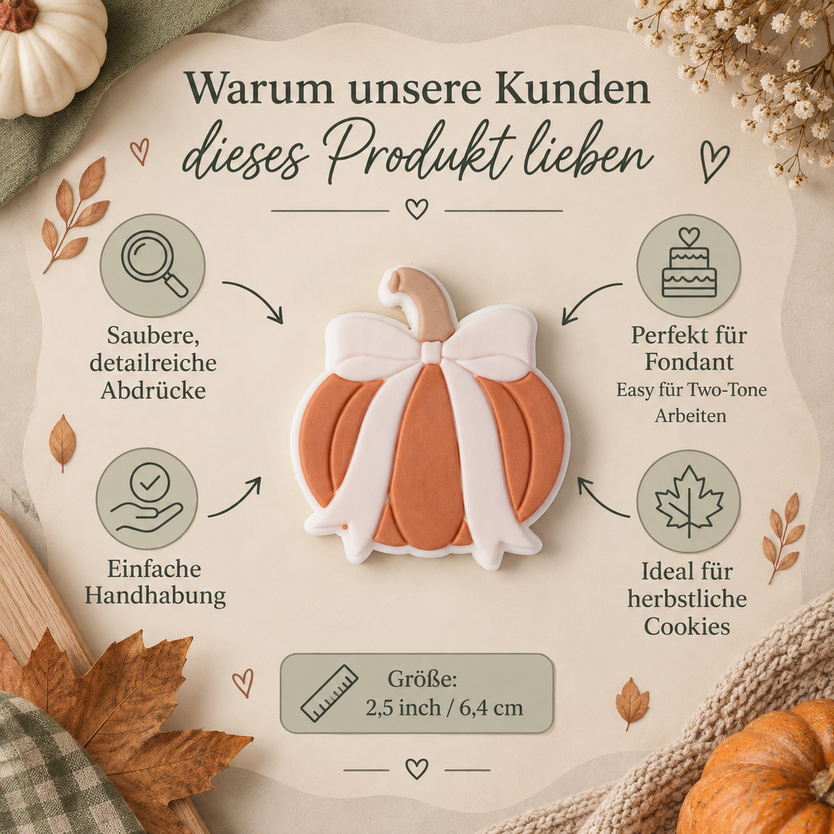 Kürbis mit Schleife