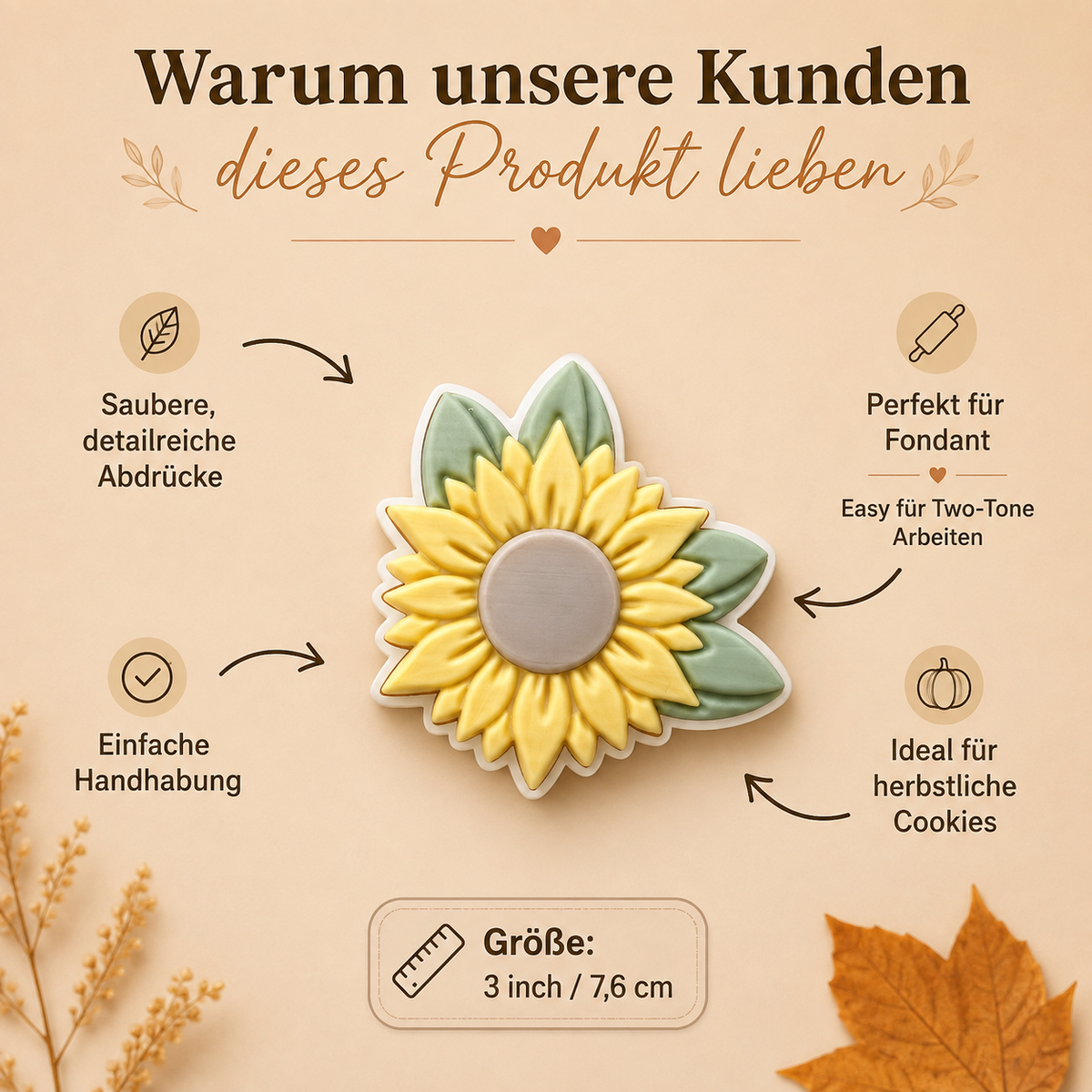 Sonnenblume mit Blättern