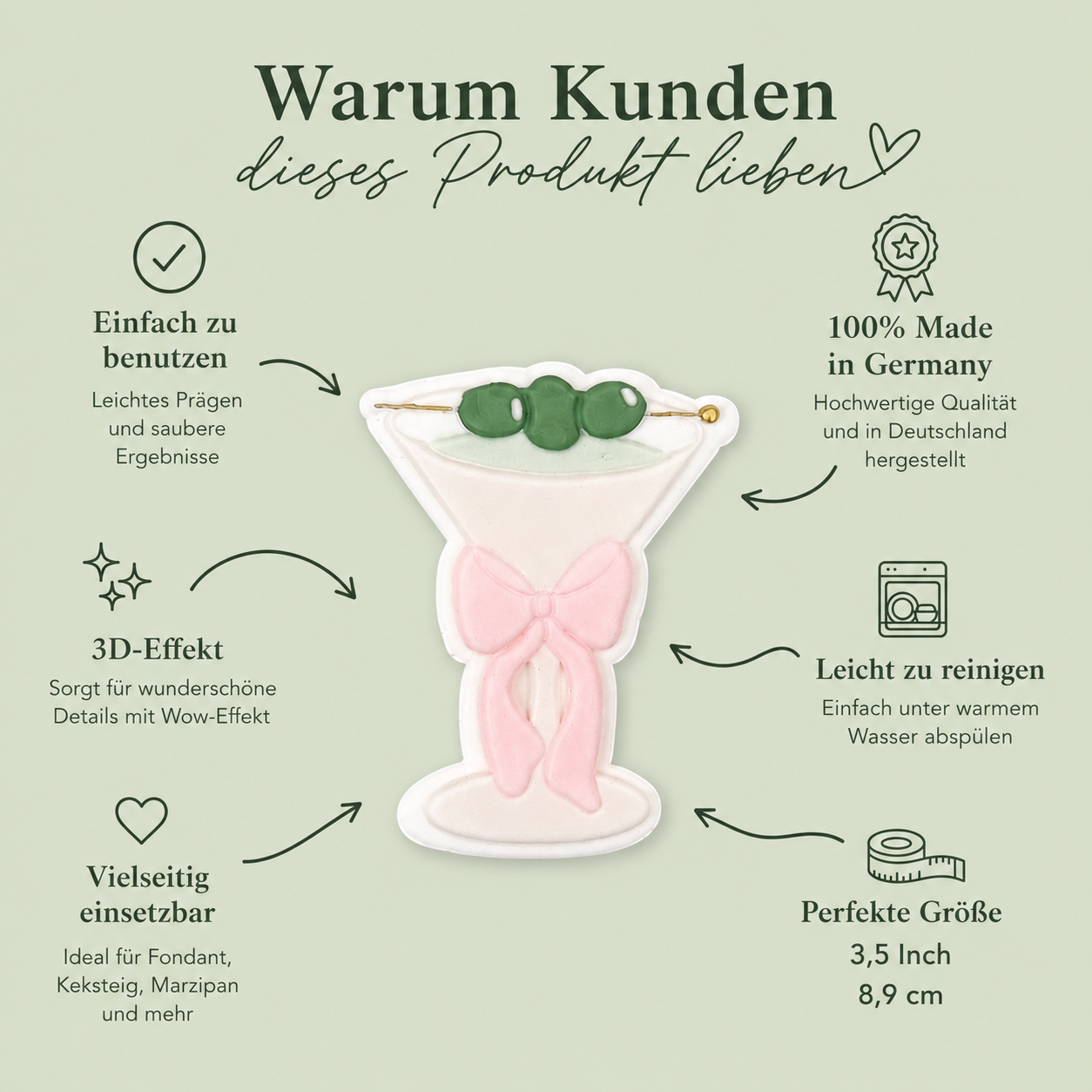 Martini glass with bow