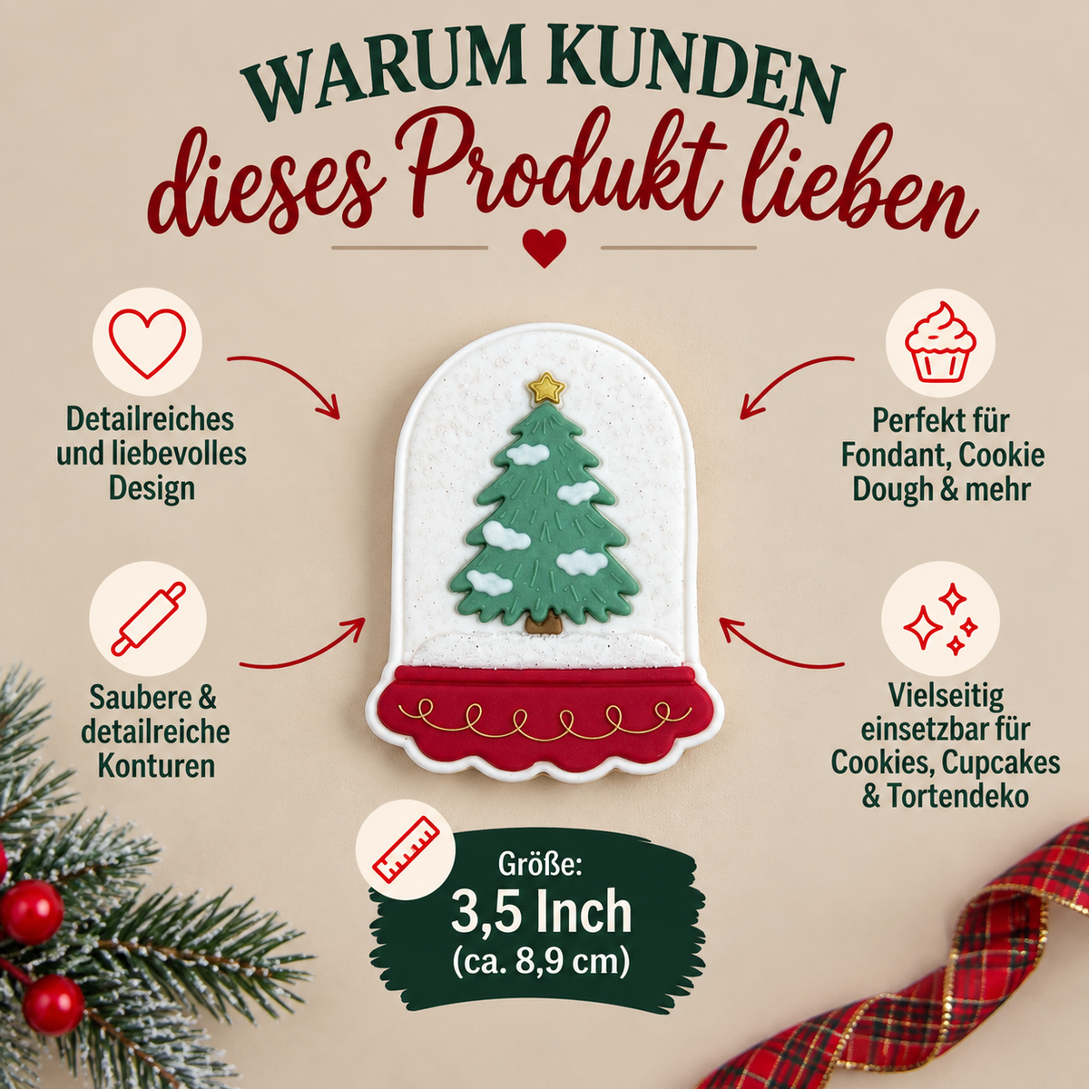 Schneekugel mit Tannenbaum