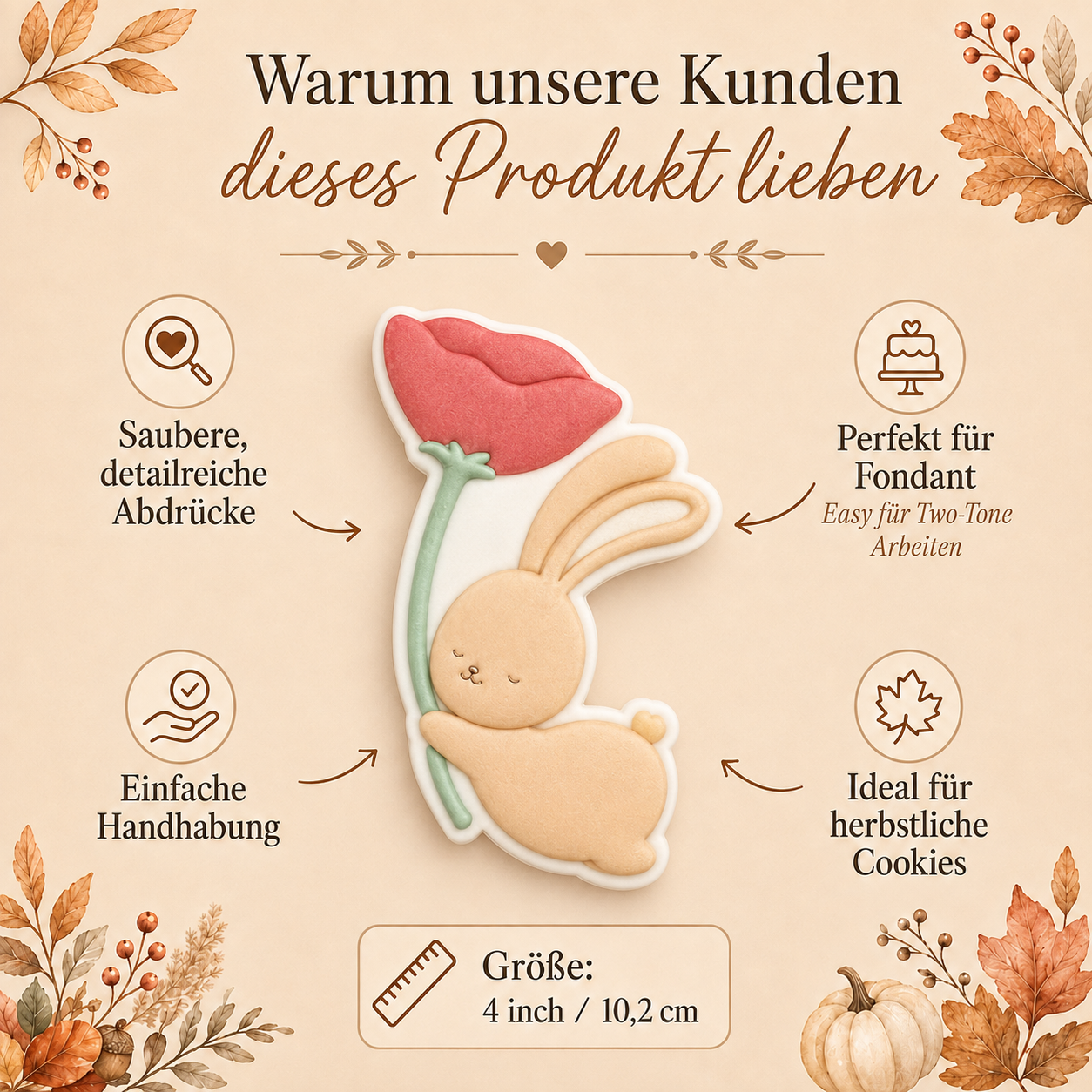 Hase mit Mohnblume