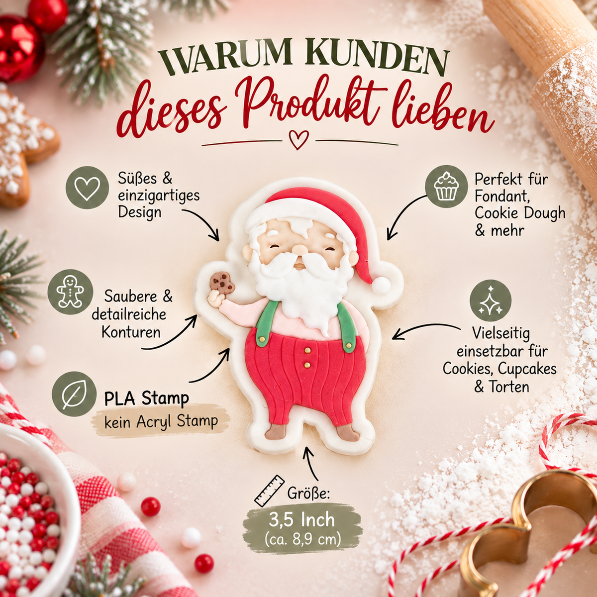 Weihnachtsmann mit Keks