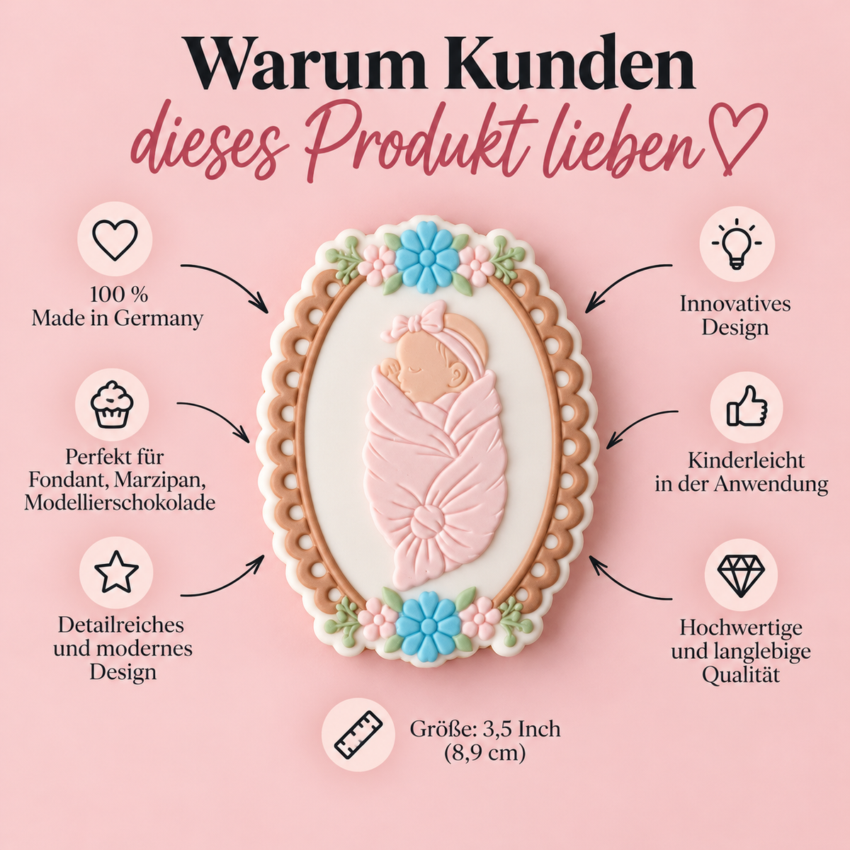 Gepucktes Baby im Bett