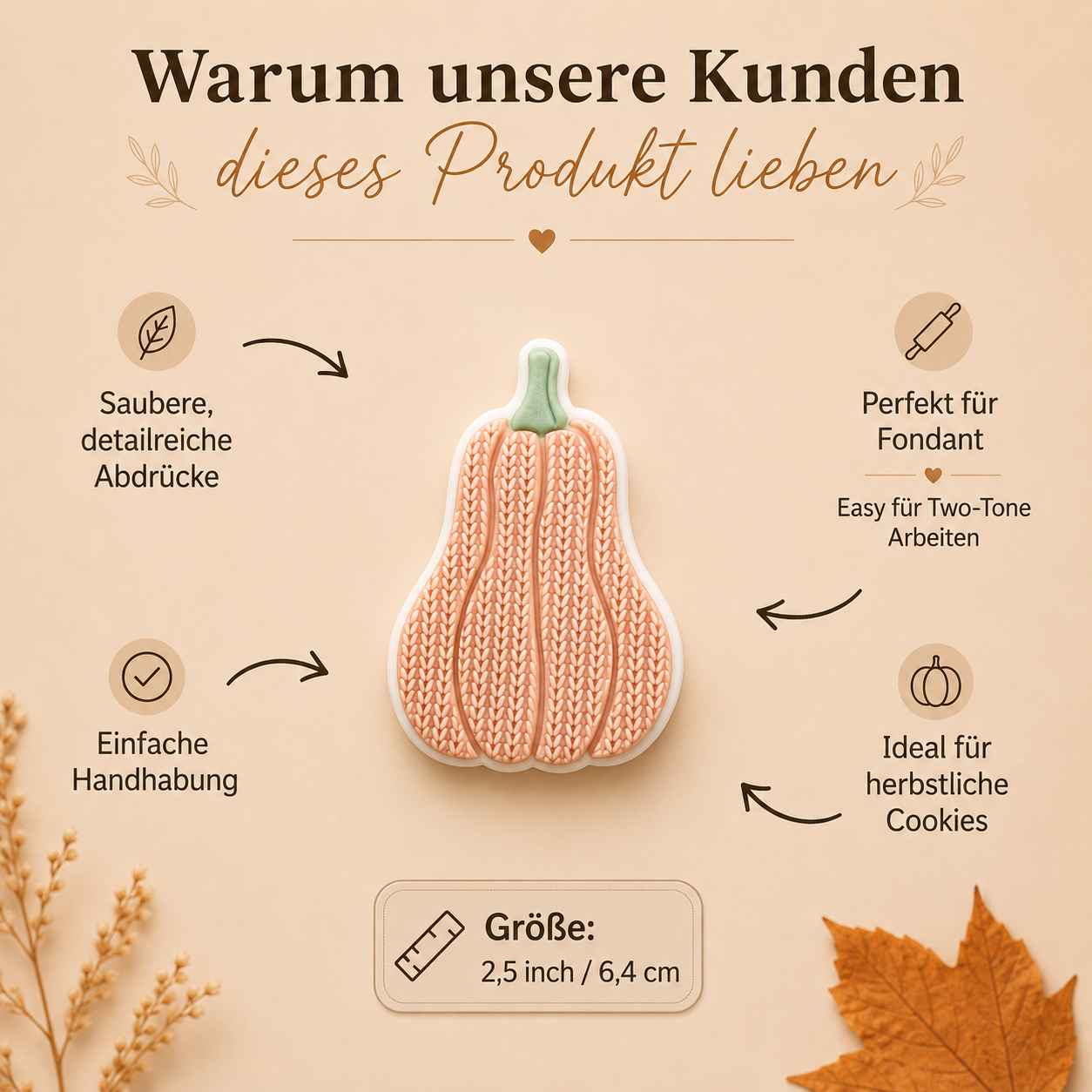 Kürbis mit Strickmuster