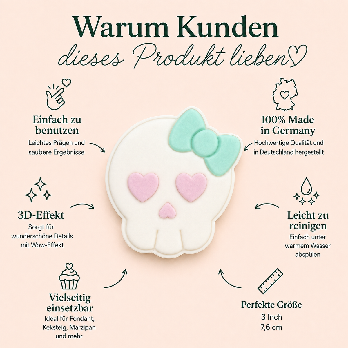 Totenkopf mit Schleife