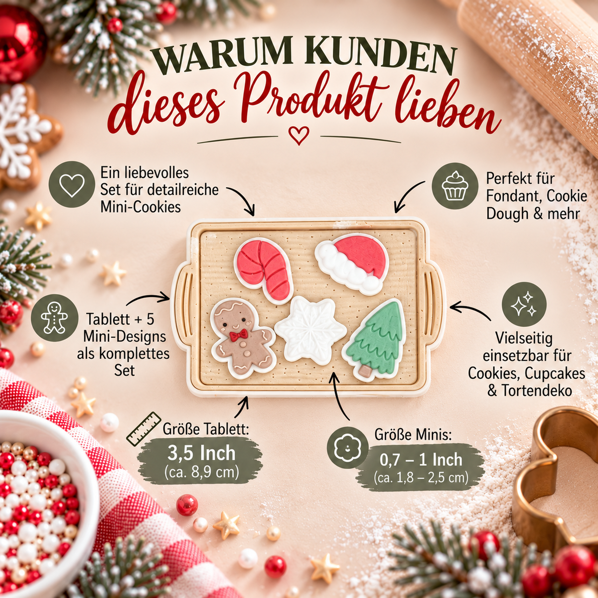 Mini-Cookies Tablett-Set