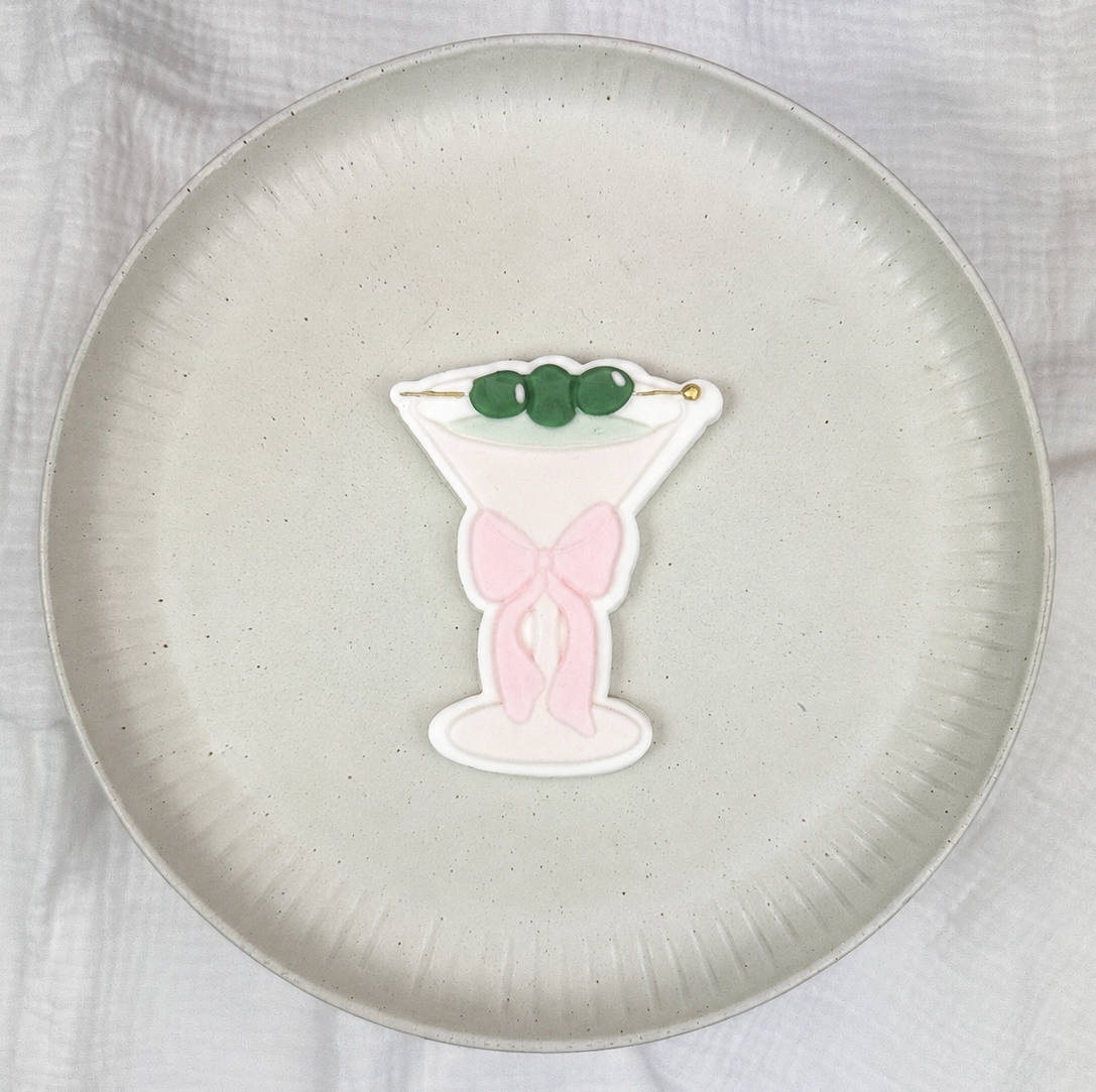 Martini glass with bow