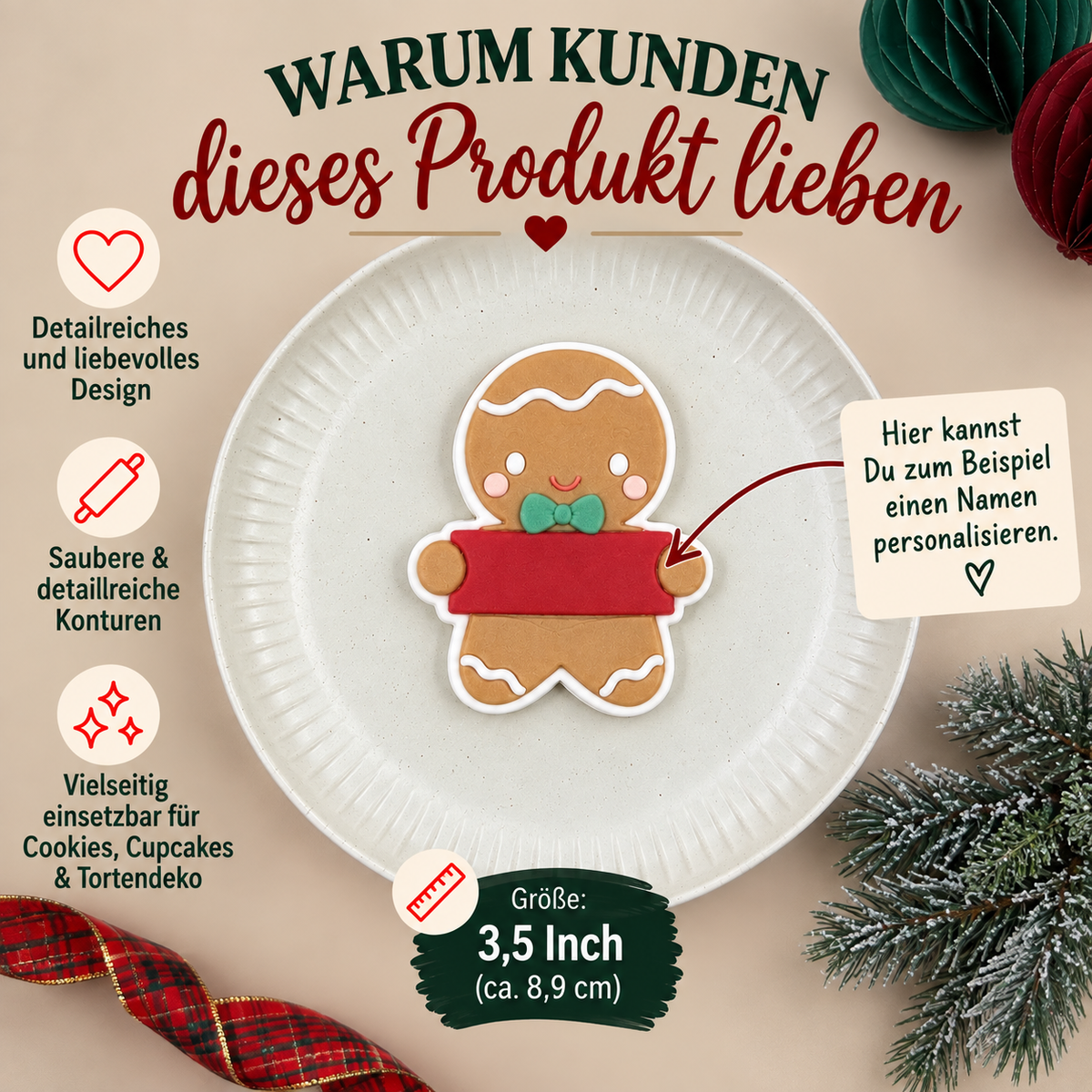 Lebkuchenmann mit Namensschild