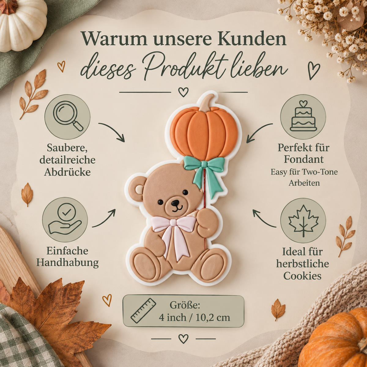 Teddy mit Kürbis-Ballon