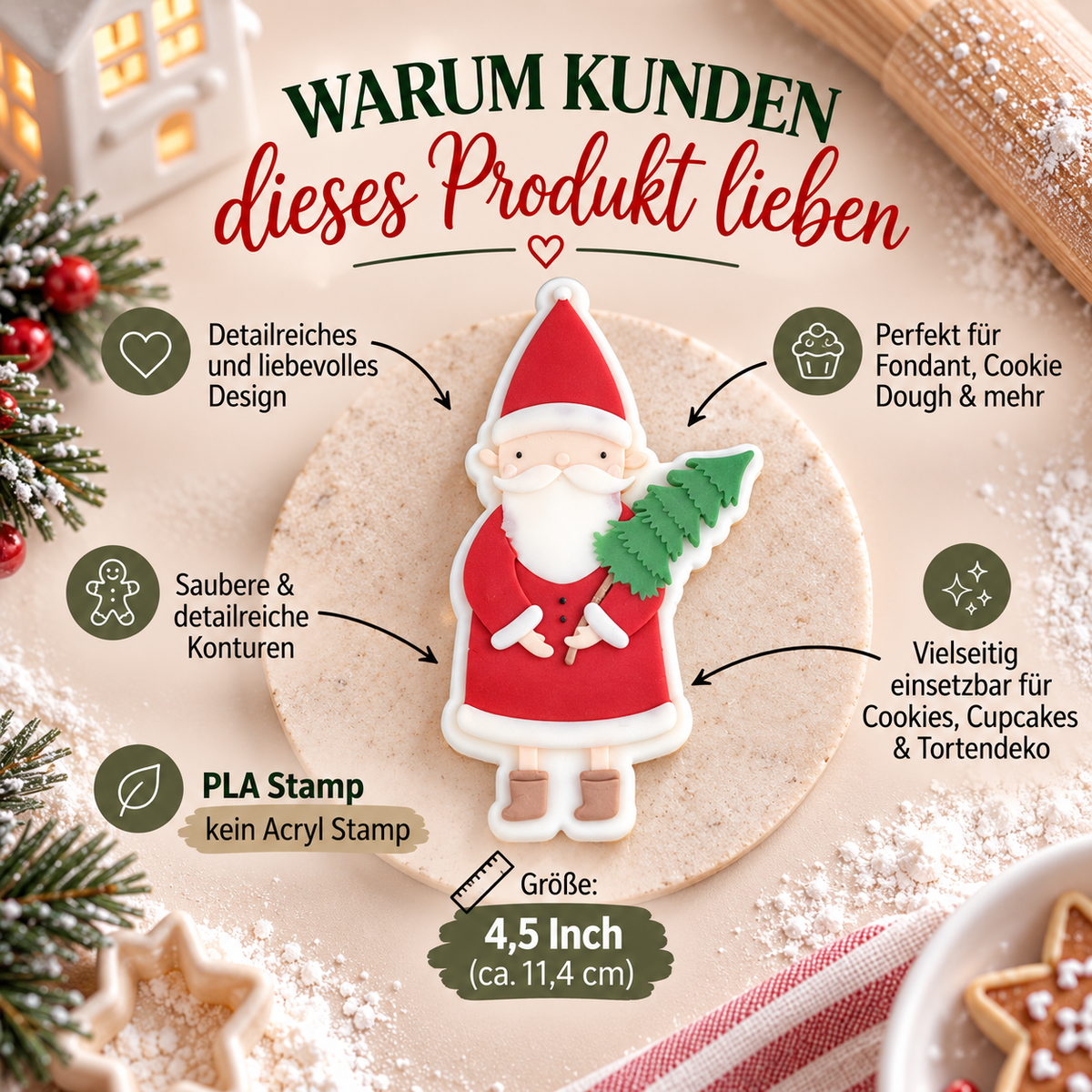 Weihnachtsmann mit Baum