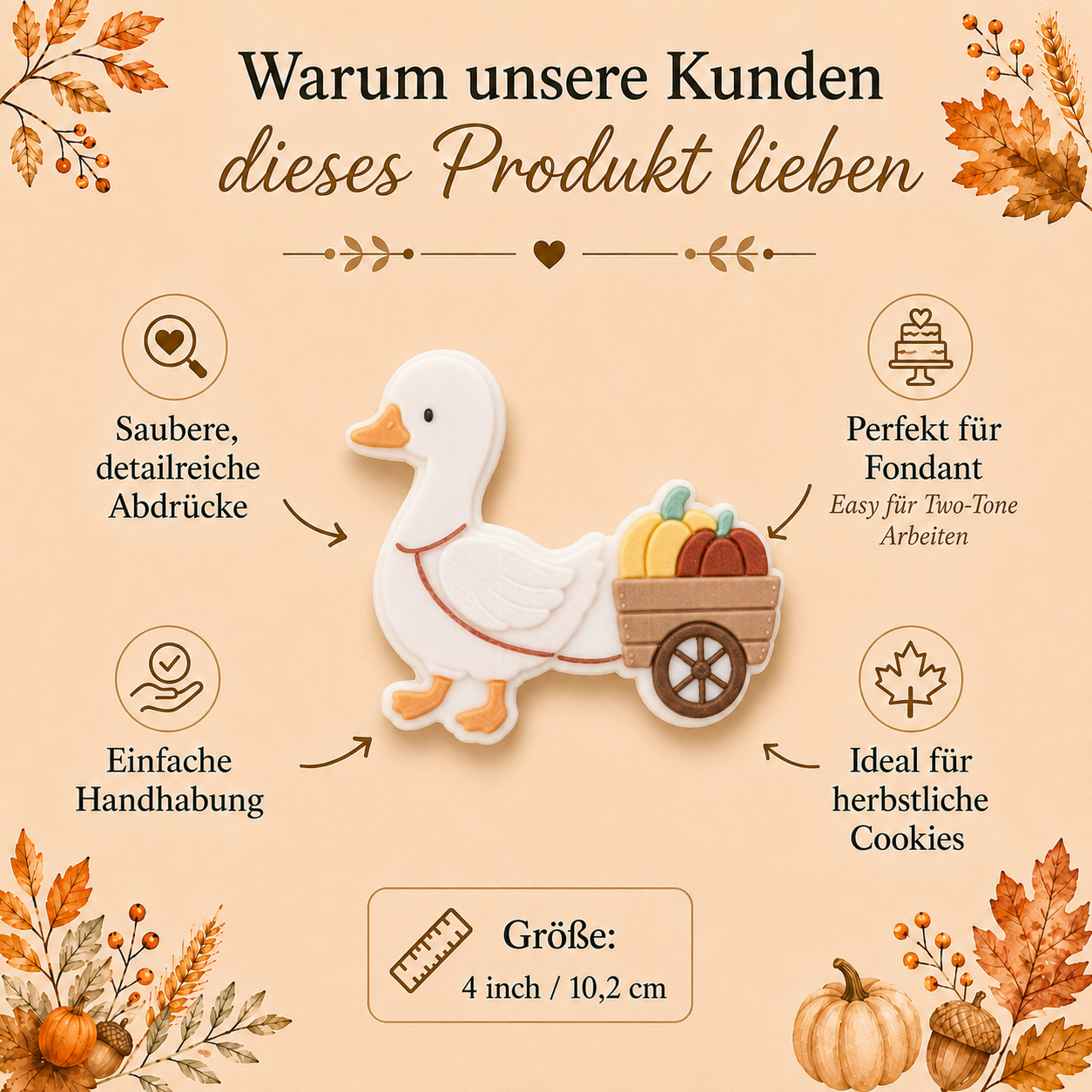 Gans mit Kürbiskarren