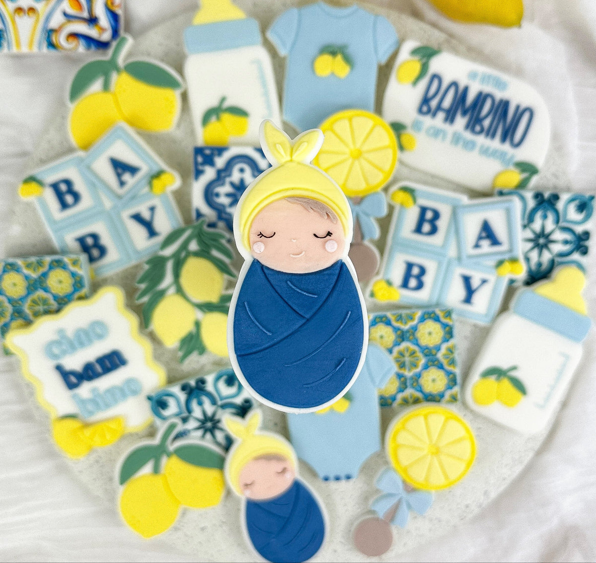 Swaddled baby