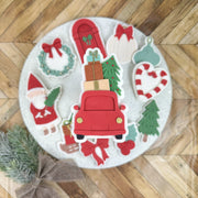 Auto mit Geschenken und Baum